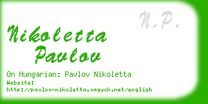 nikoletta pavlov business card